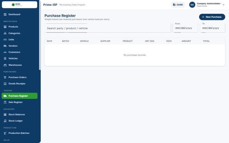 Weight-based purchase register